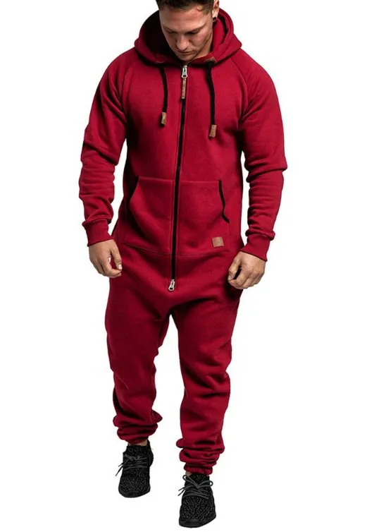 Men's Hooded Fleece Lined Jumpsuit - Image 5