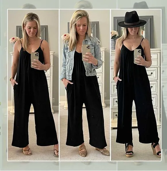 ⏰49% OFF✨Plus Size Women Fashion Wide Leg Suspender Jumpsuit with Pockets Curvy Overalls - Image 11