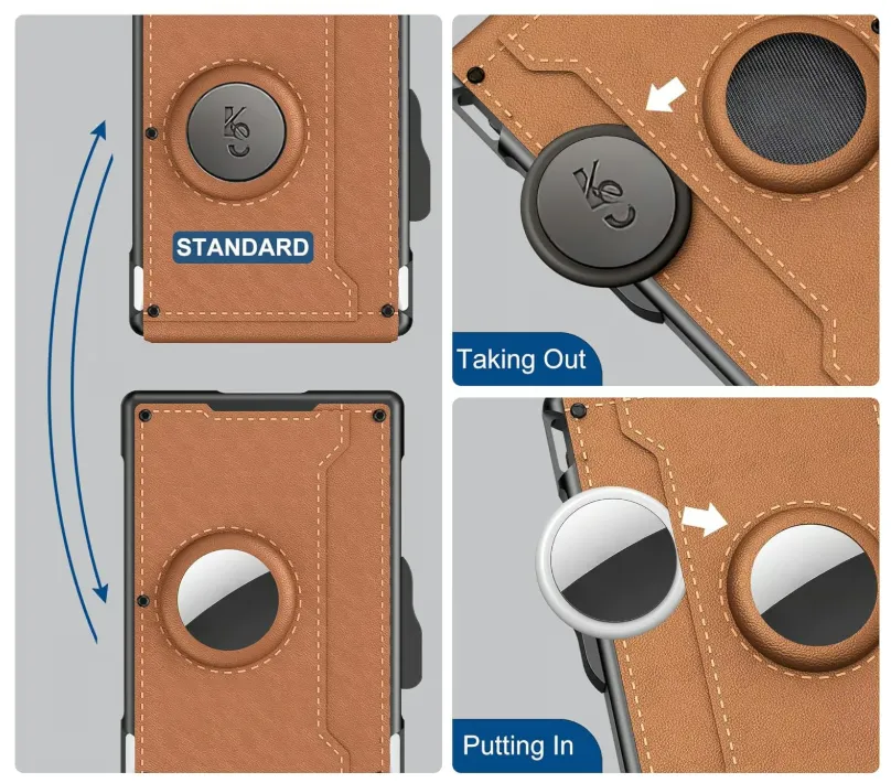 ✨Wallet - With Pop Up Aluminum Case Money Clip Slim Leather Slots Credit Card Holder Wallet - Image 5