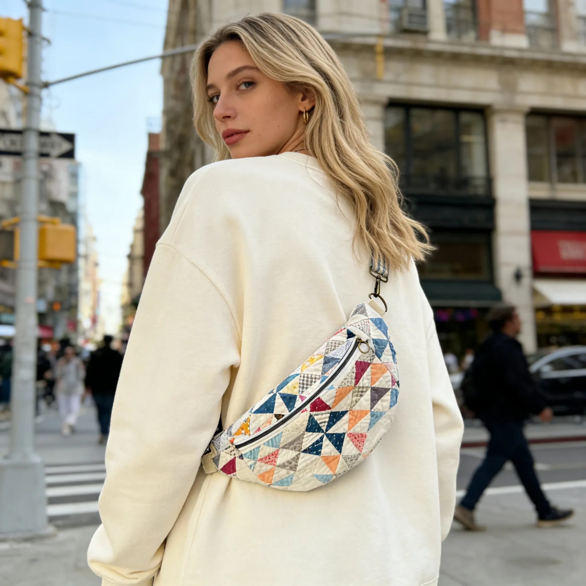 🔥🔥 Vintage-Inspired Patchwork Quilted Sling Bag - Image 6