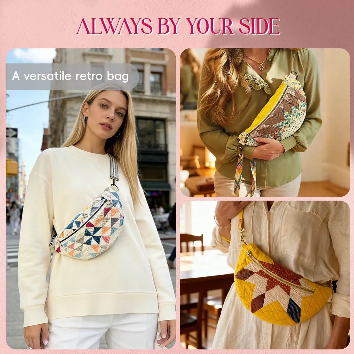 🔥🔥 Vintage-Inspired Patchwork Quilted Sling Bag - Image 2