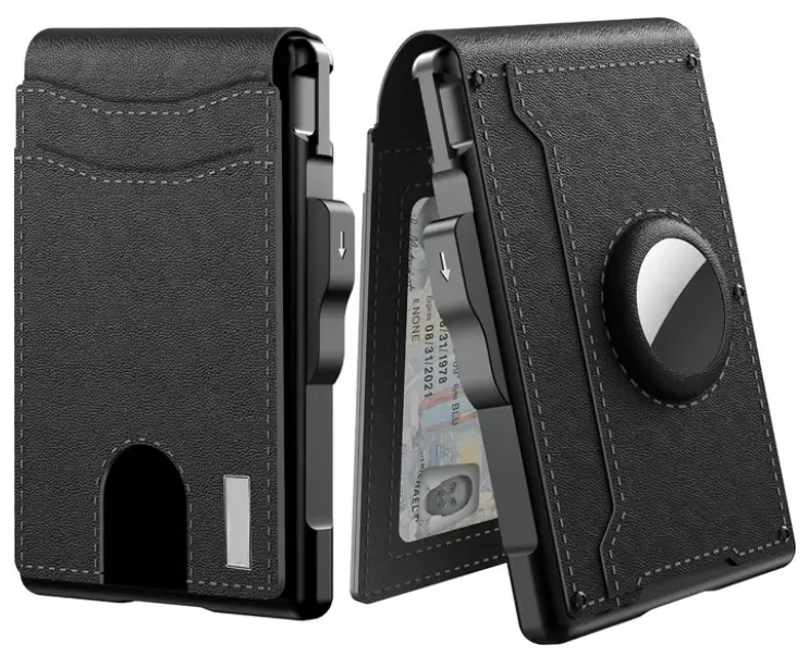 ✨Wallet - With Pop Up Aluminum Case Money Clip Slim Leather Slots Credit Card Holder Wallet - Image 3