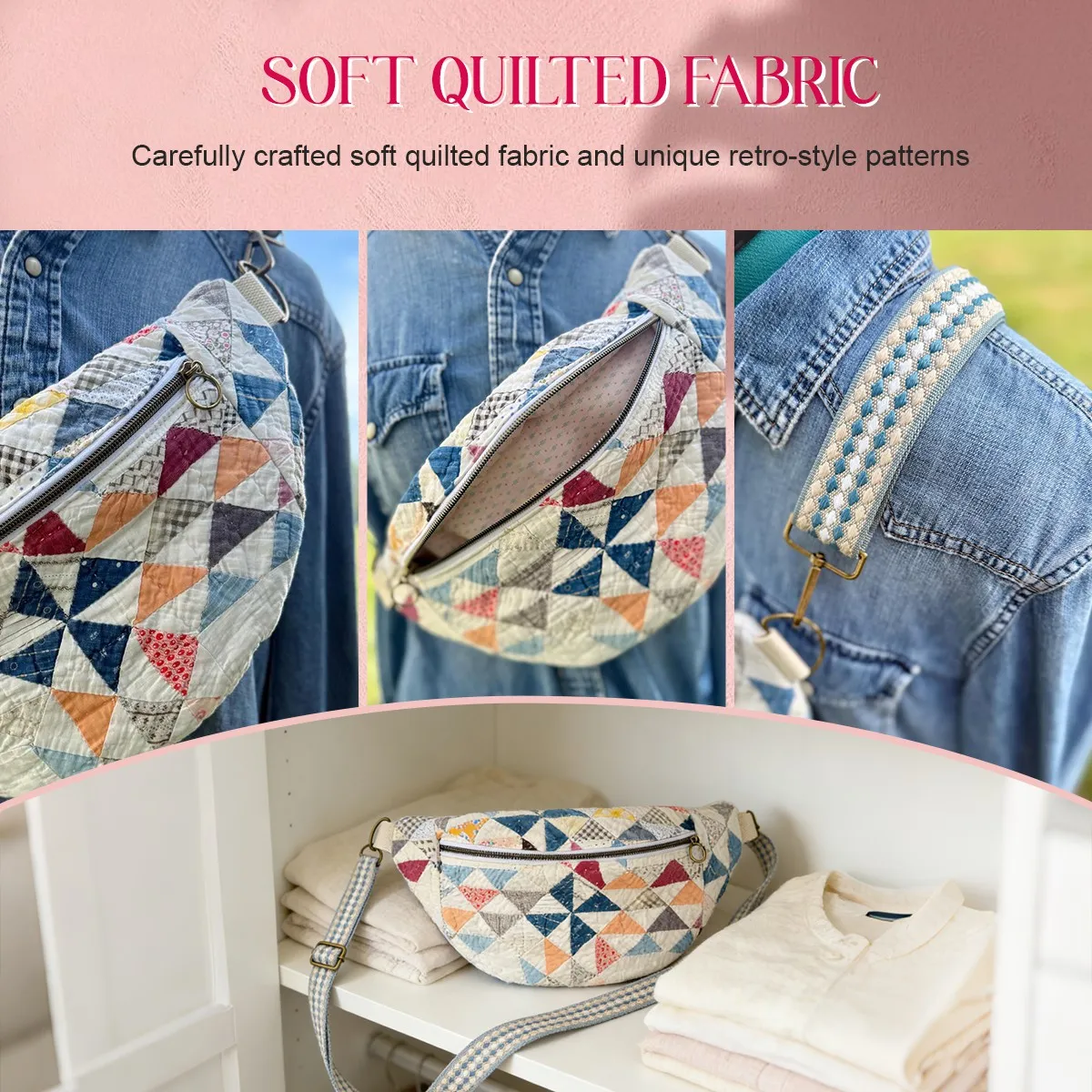 🔥🔥 Vintage-Inspired Patchwork Quilted Sling Bag - Image 3