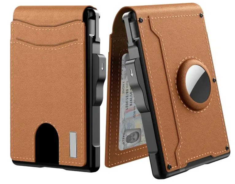 ✨Wallet - With Pop Up Aluminum Case Money Clip Slim Leather Slots Credit Card Holder Wallet - Image 2