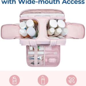 Large Capacity Wide-Open Travel Cosmetic Bag
